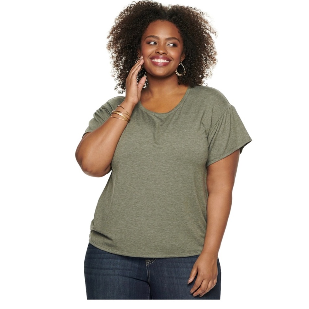 Green flutter short sleeve top